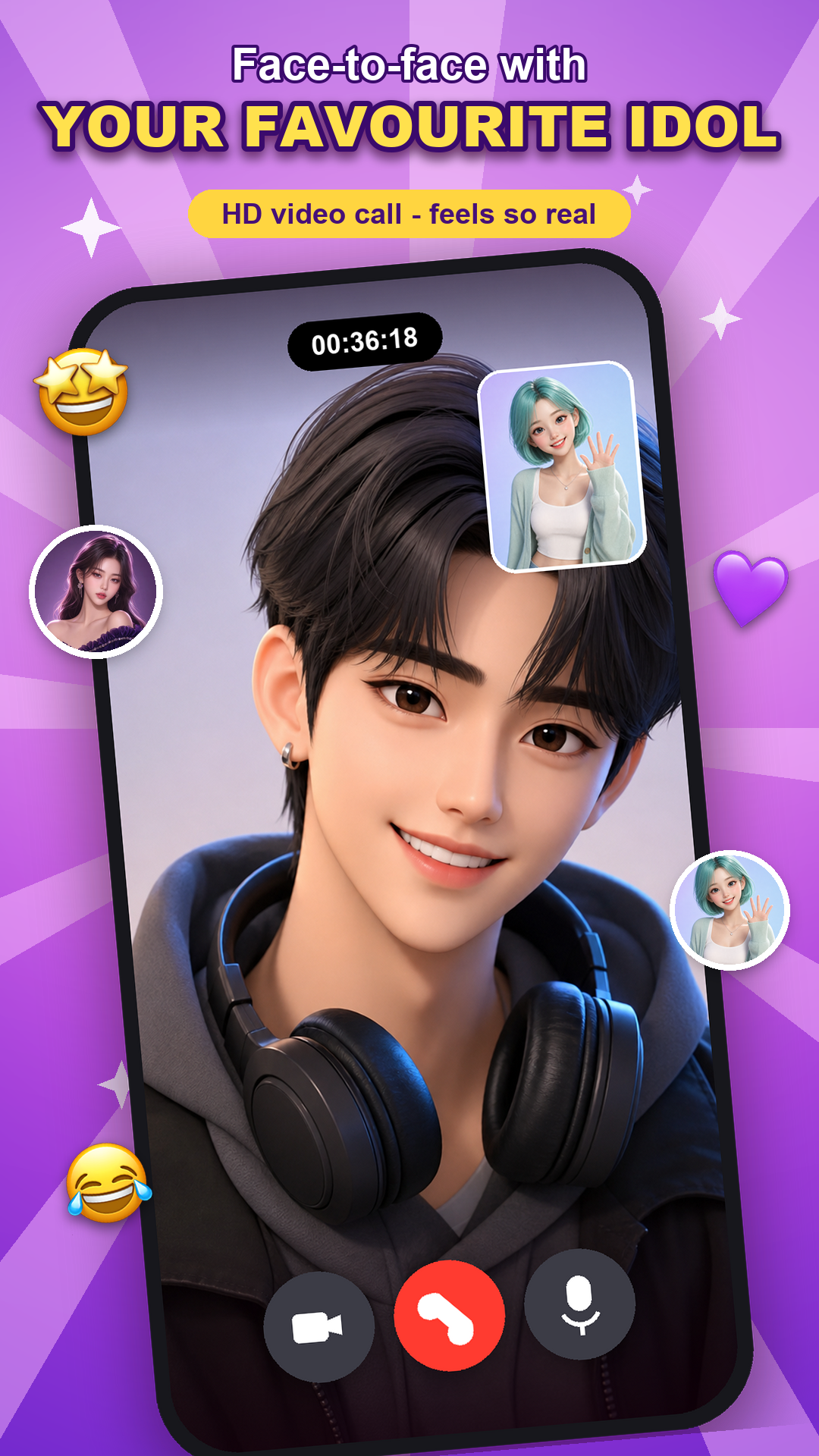 Fake video call, voice call and prank sound menu